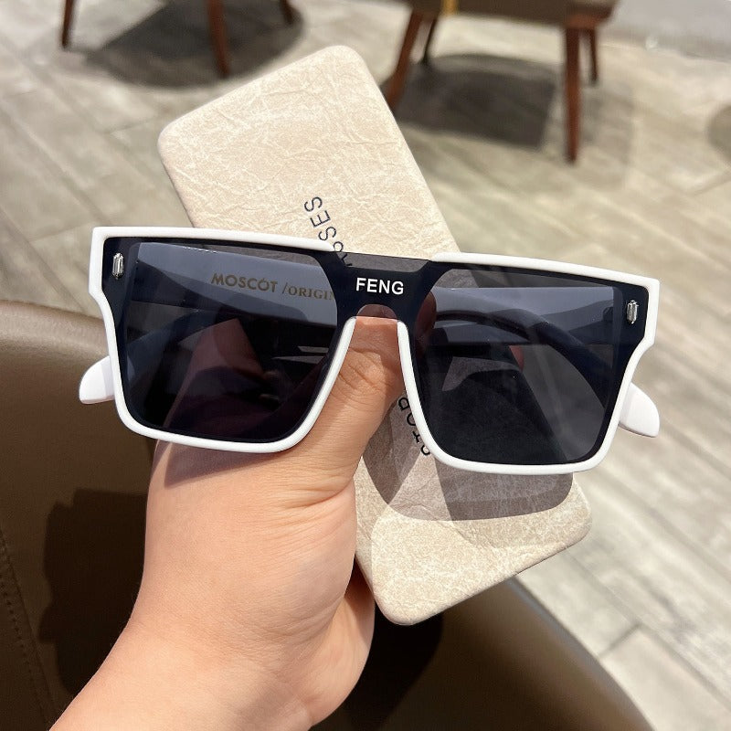 Wholesale High-end Retro Large Frame Integrated Lens UV Resistant Sunglasses